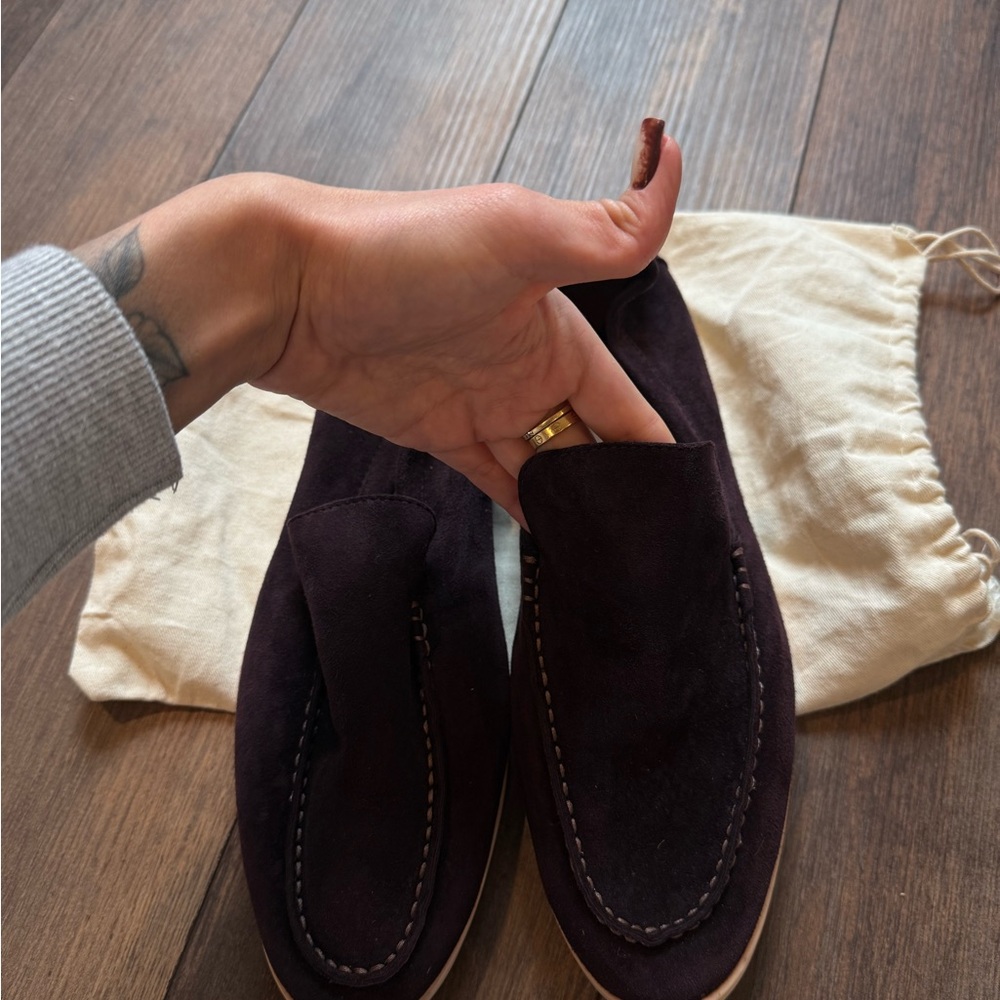 Loro Piana Deep Brown Suede Loafers